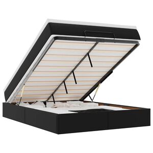 vidaXL Estructura cama otomana colch&oacute;n cuero sint&eacute;tico negro 140x190cm