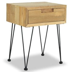 vidaXL Mesita de noche de teca maciza 40x30x50 cm