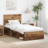 vidaXL Estructura de cama con cabecera Madera vieja 90 x 190 cm