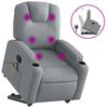 vidaXL Sill&oacute;n de masaje reclinable de pie de tela gris claro