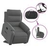 vidaXL Sill&oacute;n reclinable elevable de tela gris oscuro