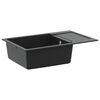 vidaXL Lavabo Negro 780 x 500 mm 80% Cuarzo y 20% Resina