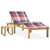 vidaXL Tumbona de jard&iacute;n con mesa y coj&iacute;n de madera de pino impregnada