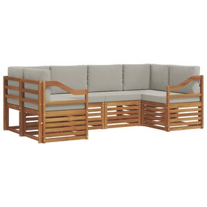 vidaXL Conjunto de Sof&aacute; Seccional con coj&iacute;n 6 pcs Gris Natural y Claro