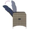vidaXL Sillas de jard&iacute;n reclinables (2 unidades, con mesa), rat&aacute;n sint&eacute;tico gris