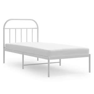 vidaXL Estructura cama sin colch&oacute;n con cabecero metal blanco 90x200 cm