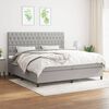 vidaXL Cama box spring con colch&oacute;n tela gris claro 200x200 cm
