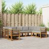 vidaXL Conjunto de sof&aacute;s de exterior 9 pcs Gris Natural y Claro