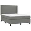 vidaXL Cama box spring con colch&oacute;n tela gris oscuro 140x200 cm