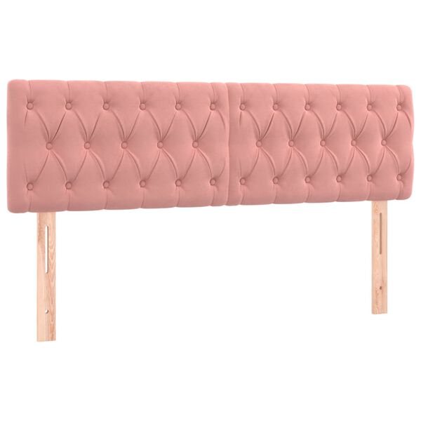 vidaXL Cabeceros 2 unidades de terciopelo rosa 72x7x78/88 cm