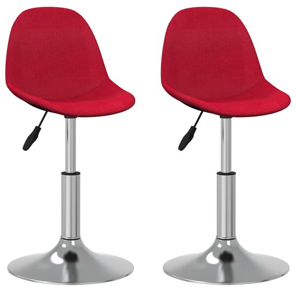 vidaXL Sillas de comedor giratorias 2 unidades tela rojo tinto