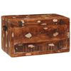 vidaXL Caja de Almacenamiento con puerta Marr&oacute;n Madera de mango maciza