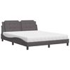 vidaXL Cama con colchón Zadar cuero sintético gris 160x200 cm