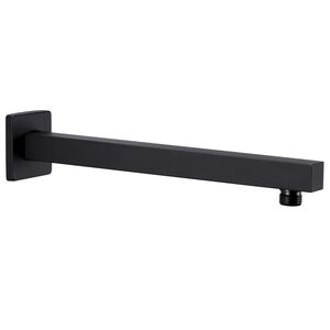 vidaXL Barra de soporte ducha cuadrada acero inox 201 negro 30 cm