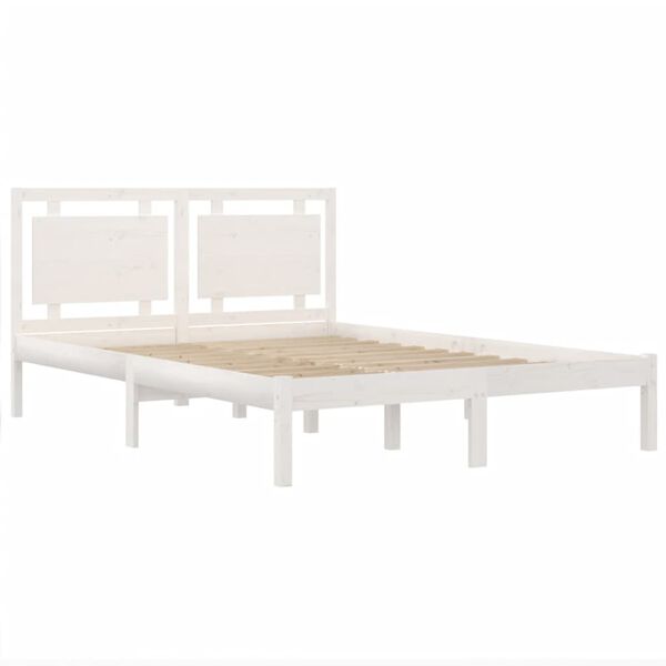 vidaXL Estructura de cama de madera maciza blanca 140x200 cm