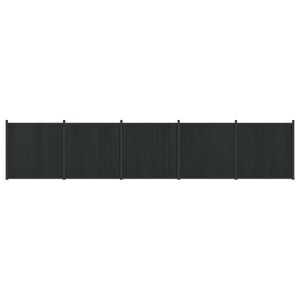 vidaXL Panel de valla 5 pcs WPC y Aluminio Negro
