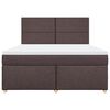 vidaXL Cama box spring con colch&oacute;n tela marr&oacute;n oscuro 180x200 cm