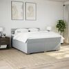 vidaXL Cama box spring con colch&oacute;n tela gris claro 200x200 cm