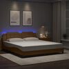 vidaXL Estructura de cama con LED sin colch&oacute;n Zadar capuchino 180x200 cm