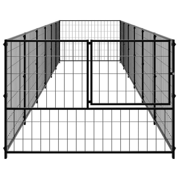 vidaXL Perrera acero 6 m&sup2; negra