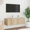 vidaXL Mueble de TV de pared con luces LED roble Sonoma 100x35x31 cm