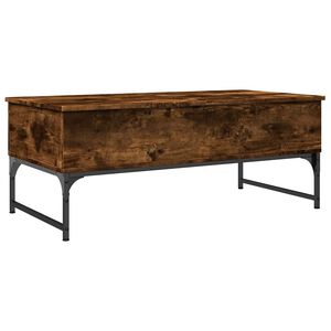 vidaXL Mesa de centro de madera de ingenier&iacute;a y metal roble humo