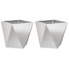 vidaXL Jardinera 2 uds. Plateado 50 x 50 x 50 cm Acero inoxidable
