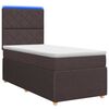 vidaXL Cama de muelles con LED y colch&oacute;n Marr&oacute;n Oscuro 100 x 200 cm