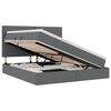 vidaXL Cama de almacenamiento LED con colch&oacute;n Gris oscuro 160 x 200 cm