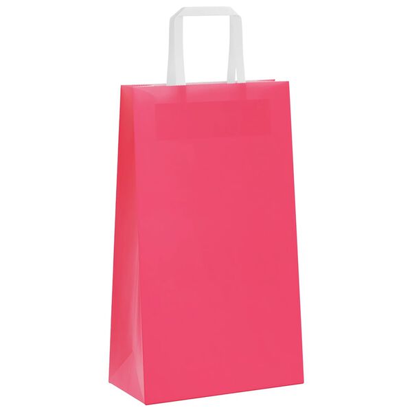 vidaXL Bolsas de papel con asas 50 uds rosa 21x11x36 cm