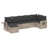 vidaXL Set de sof&aacute;s de jard&iacute;n 7 pzas con cojines rat&aacute;n PE gris claro