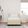 vidaXL Cama tipo Box Spring con colch&oacute;n Crema 190 x 90 cm Poli&eacute;ster