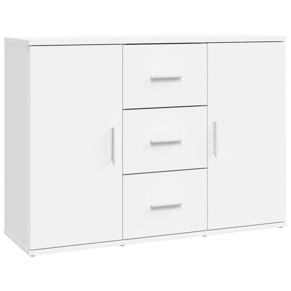 vidaXL Aparador de madera contrachapada blanca 91x29,5x65 cm