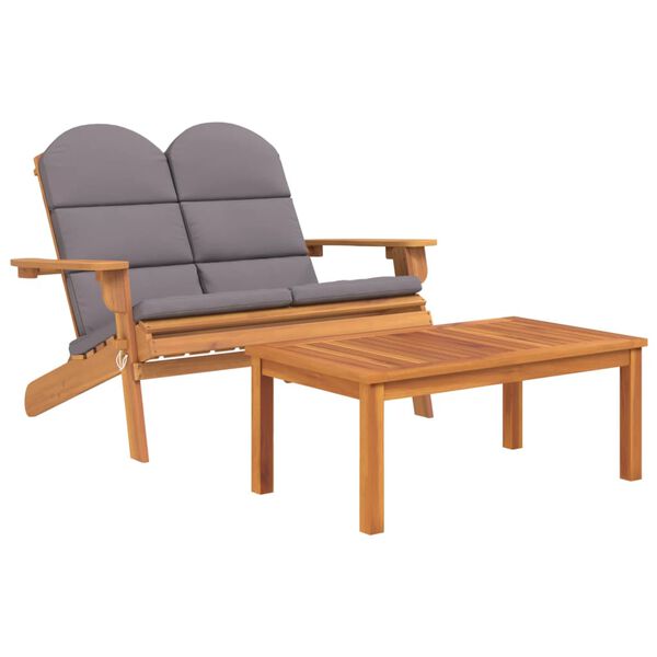 vidaXL Juego de muebles de jard&iacute;n Adirondack 2 piezas madera acacia