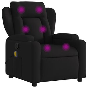 vidaXL Sill&oacute;n reclinable de masaje con tela negra