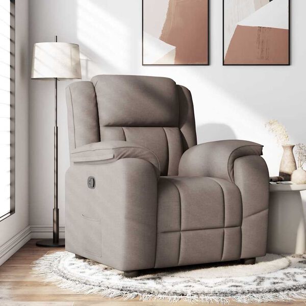vidaXL Sill&oacute;n reclinable de tela gris taupe