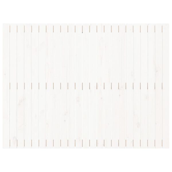 vidaXL Cabecero cama de pared madera maciza pino blanco 146,5x3x110 cm