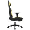 vidaXL Silla gaming con reposapiés tela verde claro y negro