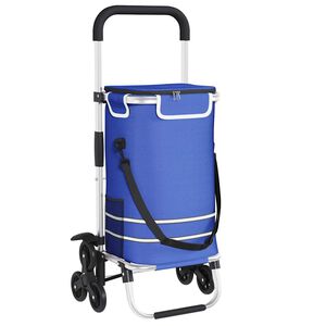 vidaXL Carro de compras Azul 47 x 39 x 100,5 cm Tela Oxford