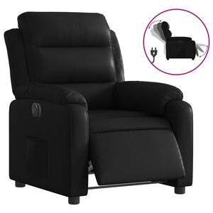 vidaXL Sill&oacute;n reclinable el&eacute;ctrico de cuero sint&eacute;tico negro
