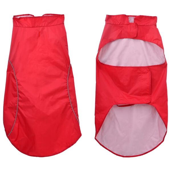 vidaXL Chubasquero perros con tiras reflectantes poli&eacute;ster rojo 3XL