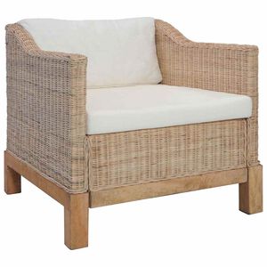 vidaXL Sill&oacute;n con cojines rat&aacute;n natural