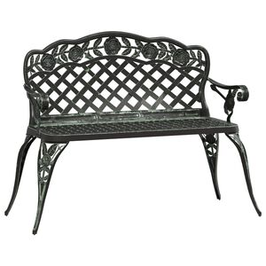 vidaXL Banco de jard&iacute;n de aluminio fundido verde 108 cm