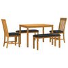vidaXL Conjunto de comedor 5 uds. Negro Madera de Roble S&oacute;lido