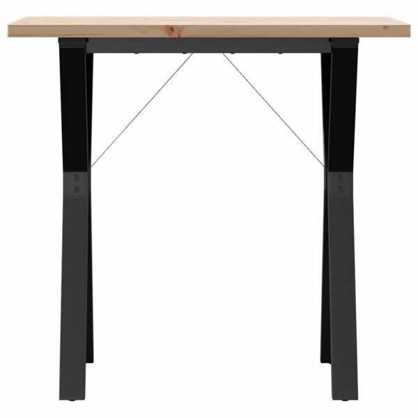 vidaXL Mesa de comedor marco Y madera maciza pino y acero 80x50x75,5cm