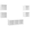 vidaXL Juego de muebles de sal&oacute;n 5 piezas madera ingenier&iacute;a blanco