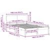 vidaXL Estructura de cama Natural 135 x 190 cm Madera de pino macizo