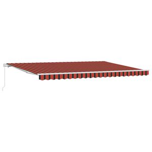 vidaXL Toldo Retr&aacute;ctil Manual Naranja y Marr&oacute;n 500 x 350 cm