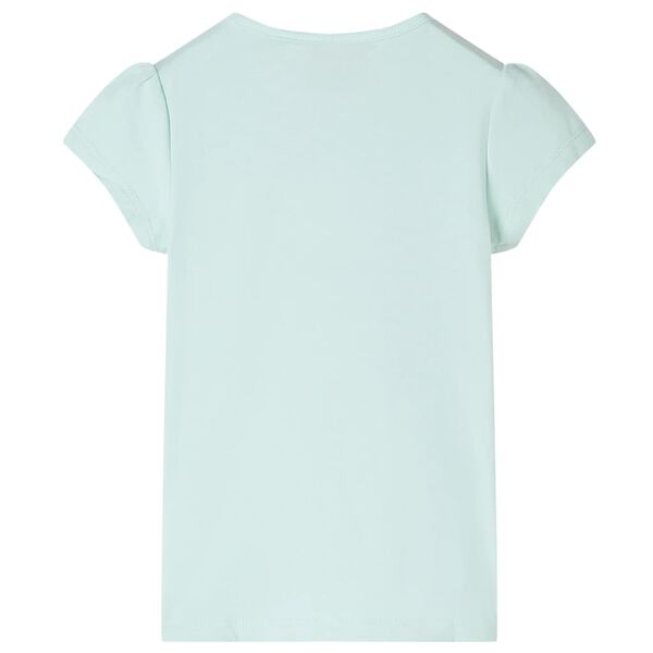 Camiseta infantil de manga casquillo menta claro 140