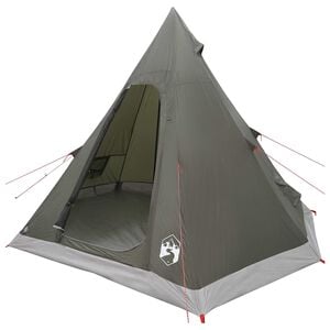 vidaXL 3 personas Verde militar Poli&eacute;ster 185T con recubrimiento PU